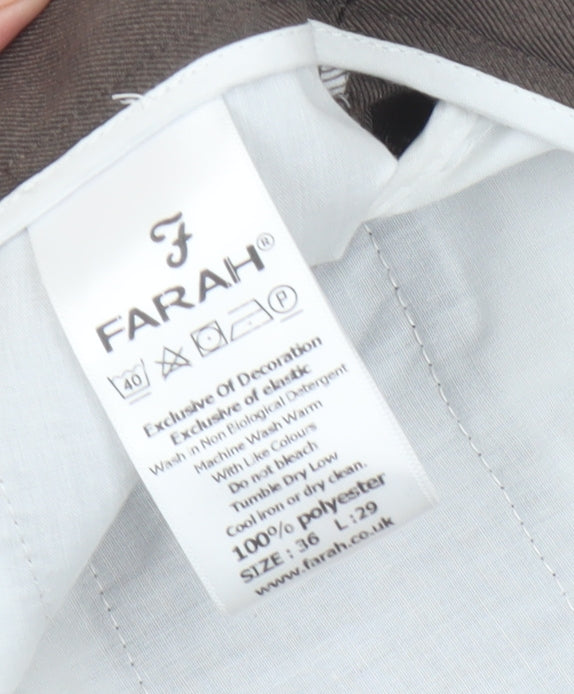 Farah Men's Brown Classic Dress Pants 36