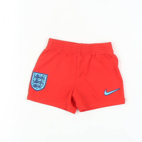Nike Unisex Baby Red Shorts 9-12 Months Elastic Waist