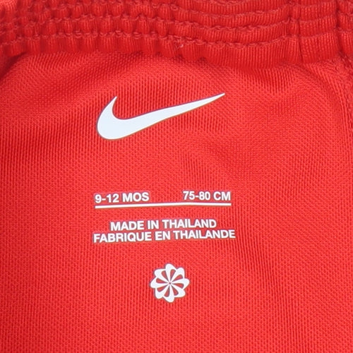 Nike Unisex Baby Red Shorts 9-12 Months Elastic Waist