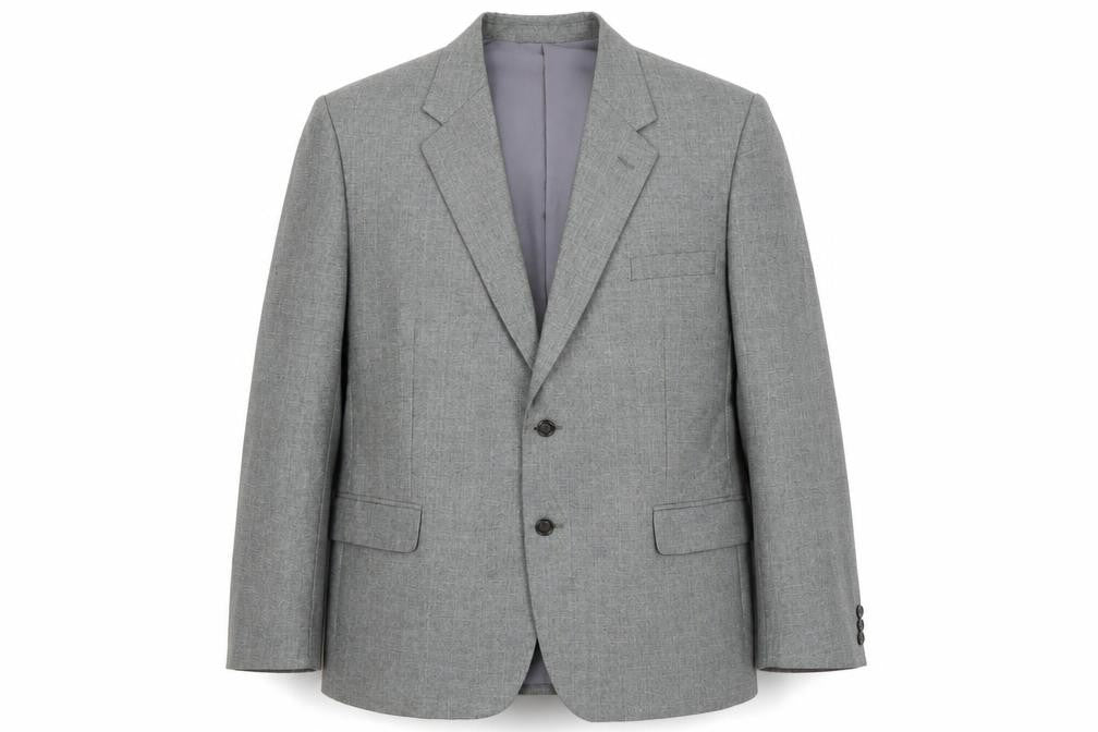 Front view of Dunn & Co Grey Men's Blazer, size 46, Short, Classic Style
