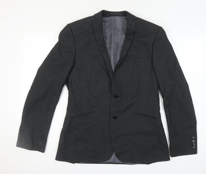 Limehaus Men's Black Blazer, Size 40, Long Jacket