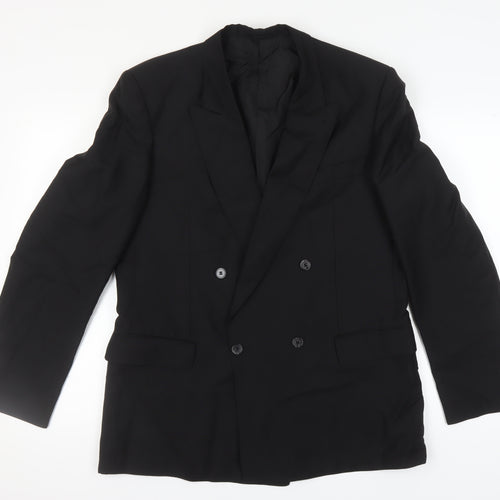 Modesto Bertotto Men's Black Double-Breasted Blazer 44L