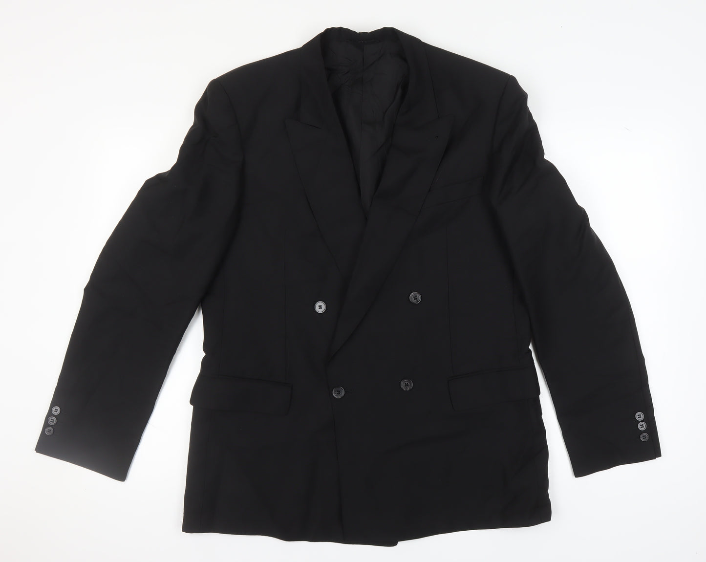 Modesto Bertotto Men's Black Double-Breasted Blazer 44L