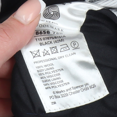 Marks and Spencer Men's Black Blazer 42R Formal
