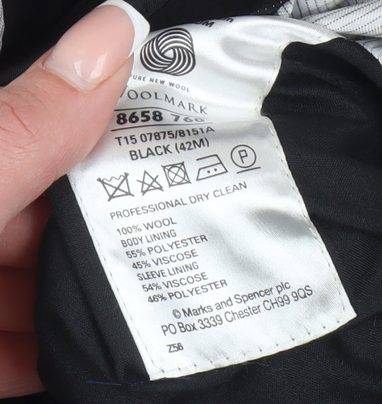 Marks and Spencer Men's Black Blazer 42R Formal