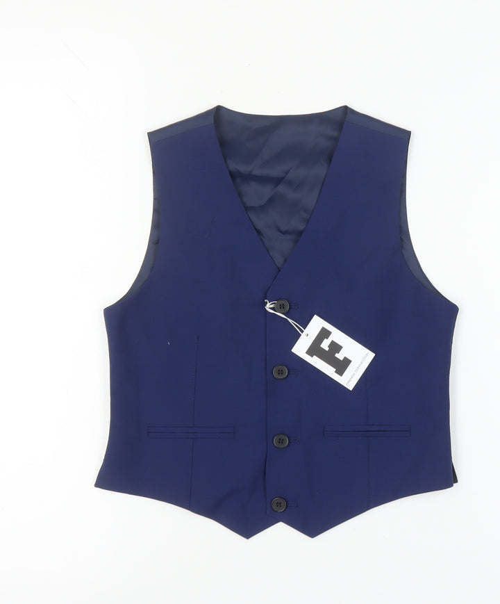 French Connection Boys Blue Waistcoat, 9 Years, Formal Style