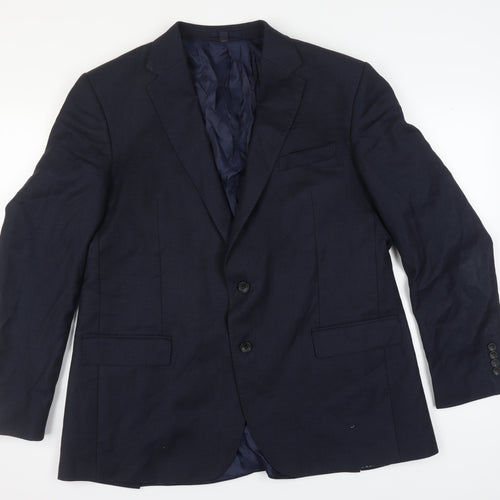 Marks and Spencer Men's Blue Blazer 46L Wool Jacket