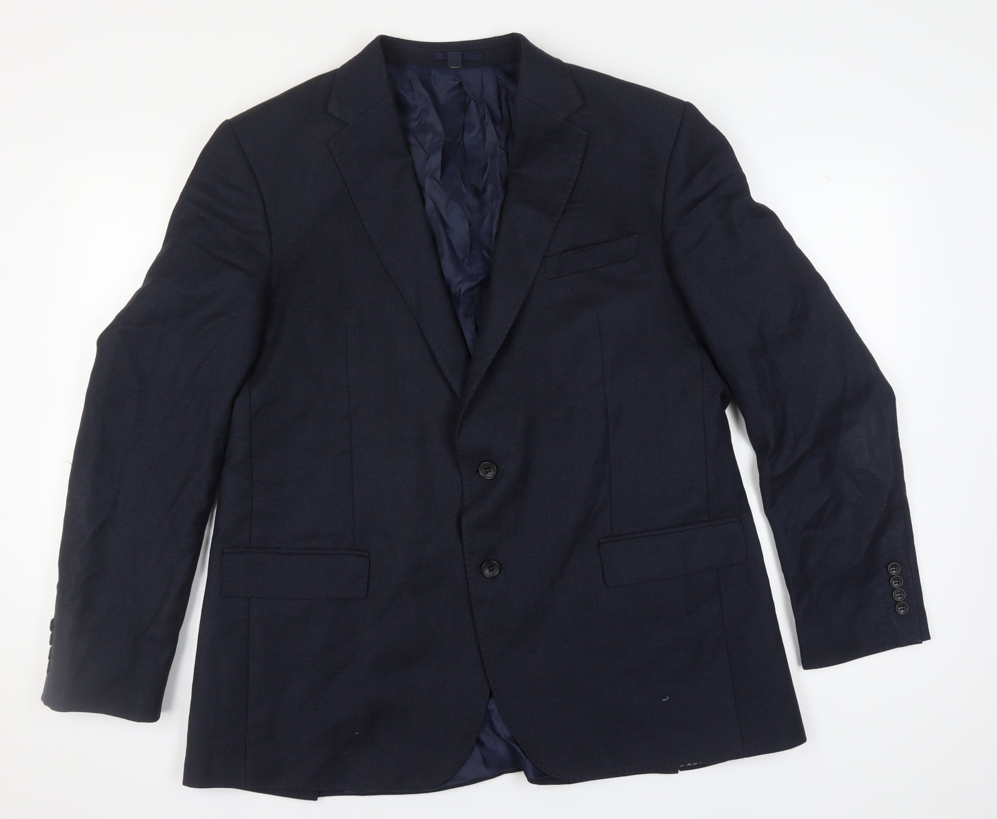 Marks and Spencer Men's Blue Blazer 46L Wool Jacket