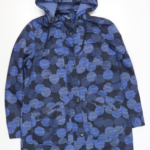 Maine Women’s Blue Hooded Rain Coat Size 14