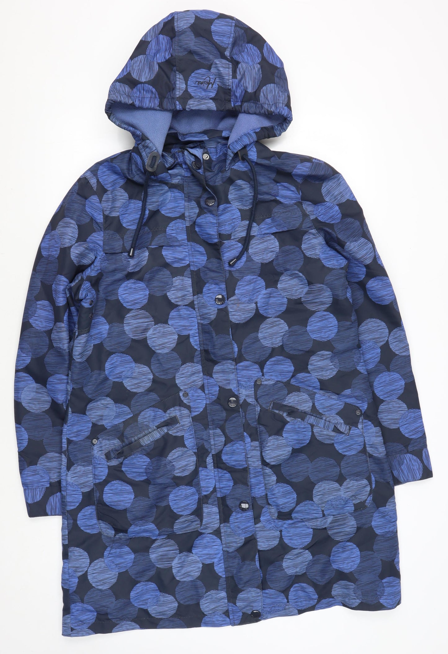 Maine Women’s Blue Hooded Rain Coat Size 14