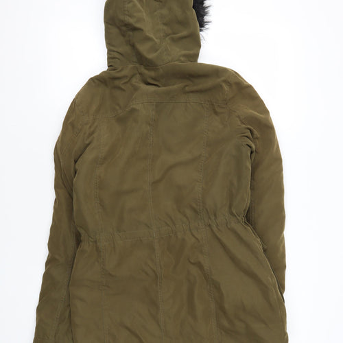 Oasis Women's Green Hooded Jacket Size 8