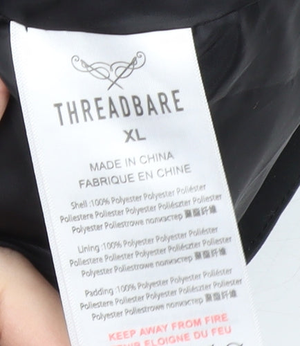 Threadbare Men's Black XL Puffer Waistcoat