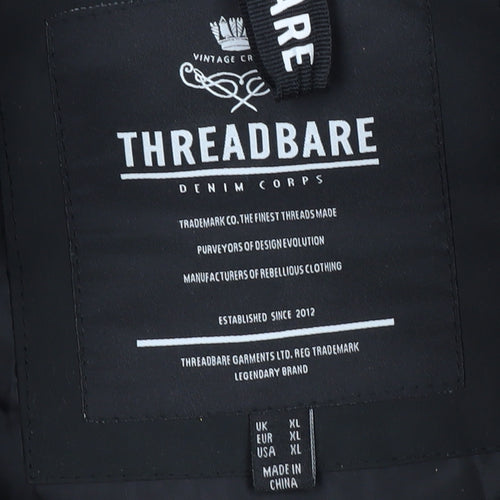 Threadbare Men's Black XL Puffer Waistcoat