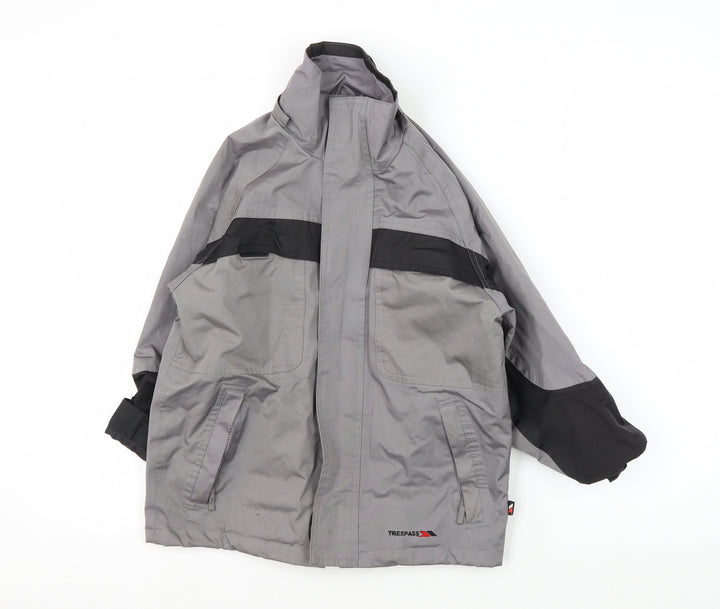 Trespass Boys Grey Black Parka Jacket 5-6 Years Winter