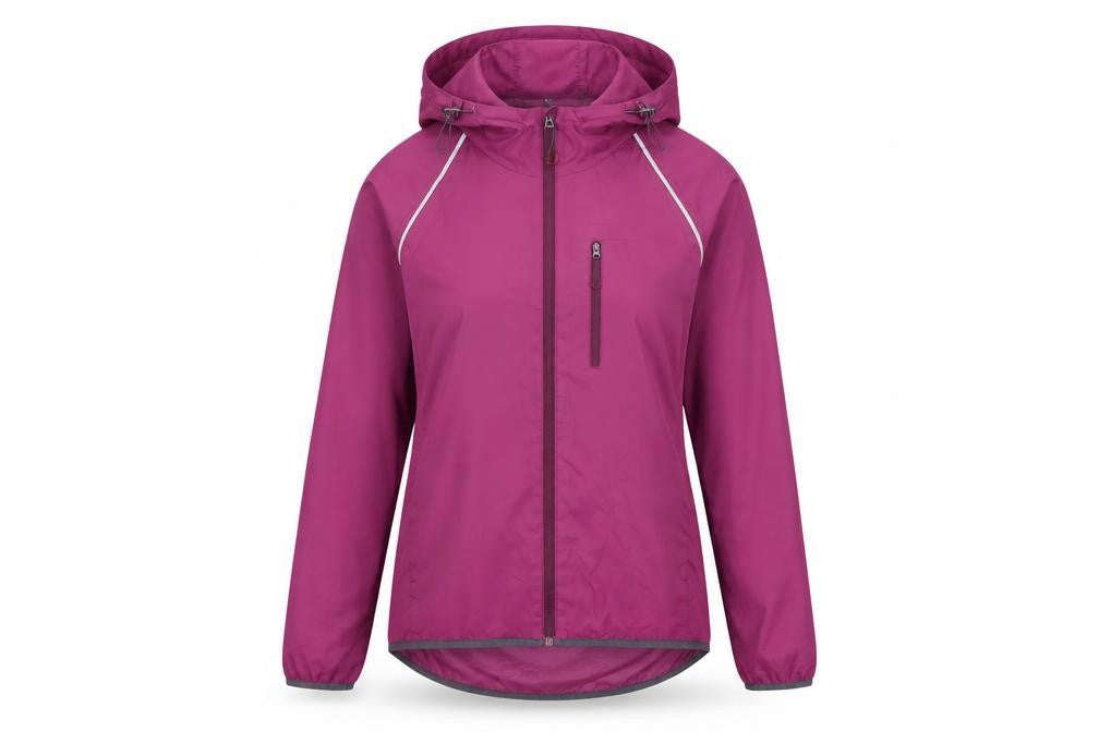 Front view of Farah unisex pink windbreaker nylon jacket m