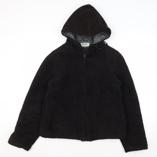 Moto Jeanswear Women's Black Hooded Jacket Size 10