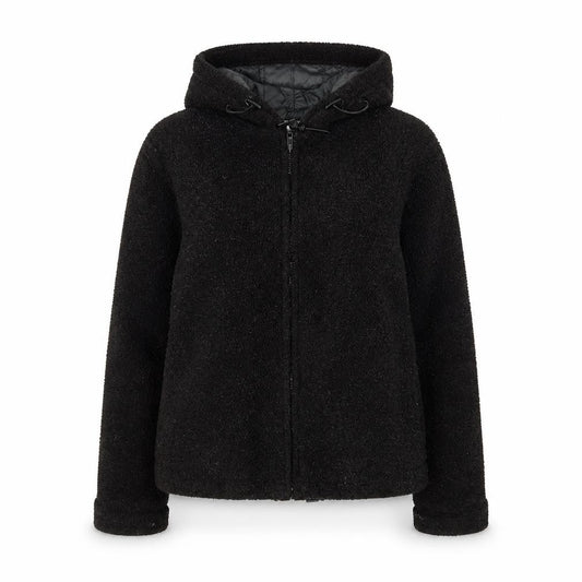 Front view of Moto Jeanswear Women's Black Hooded Jacket, size 10