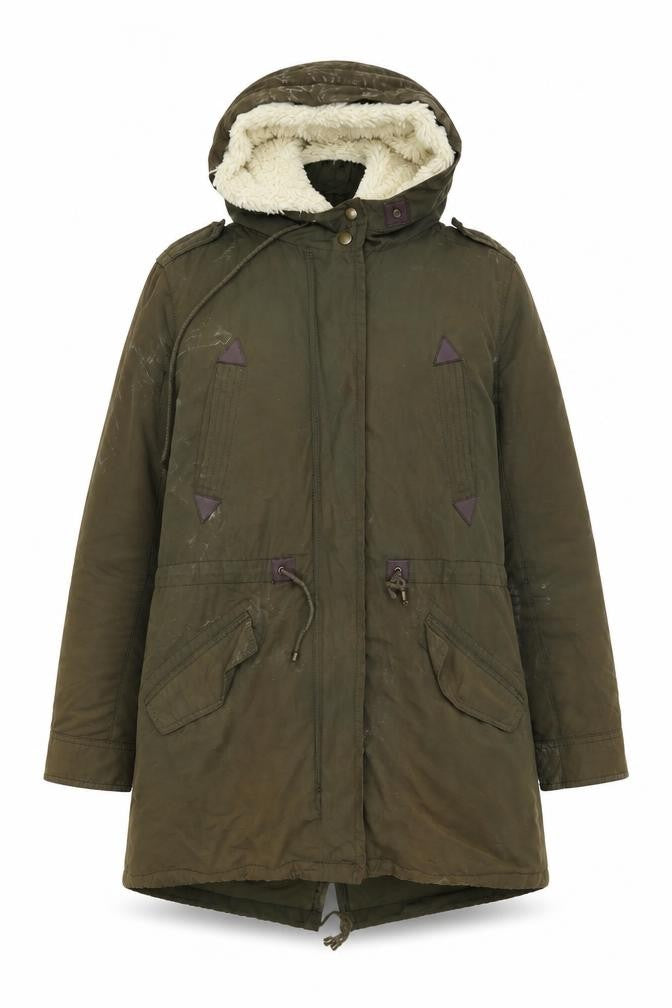Mango Women's Green Parka Jacket - Size S