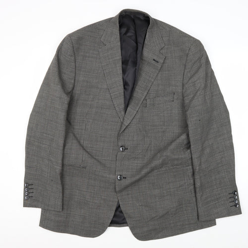 Marks and Spencer Men's Grey Wool Blazer - 44R