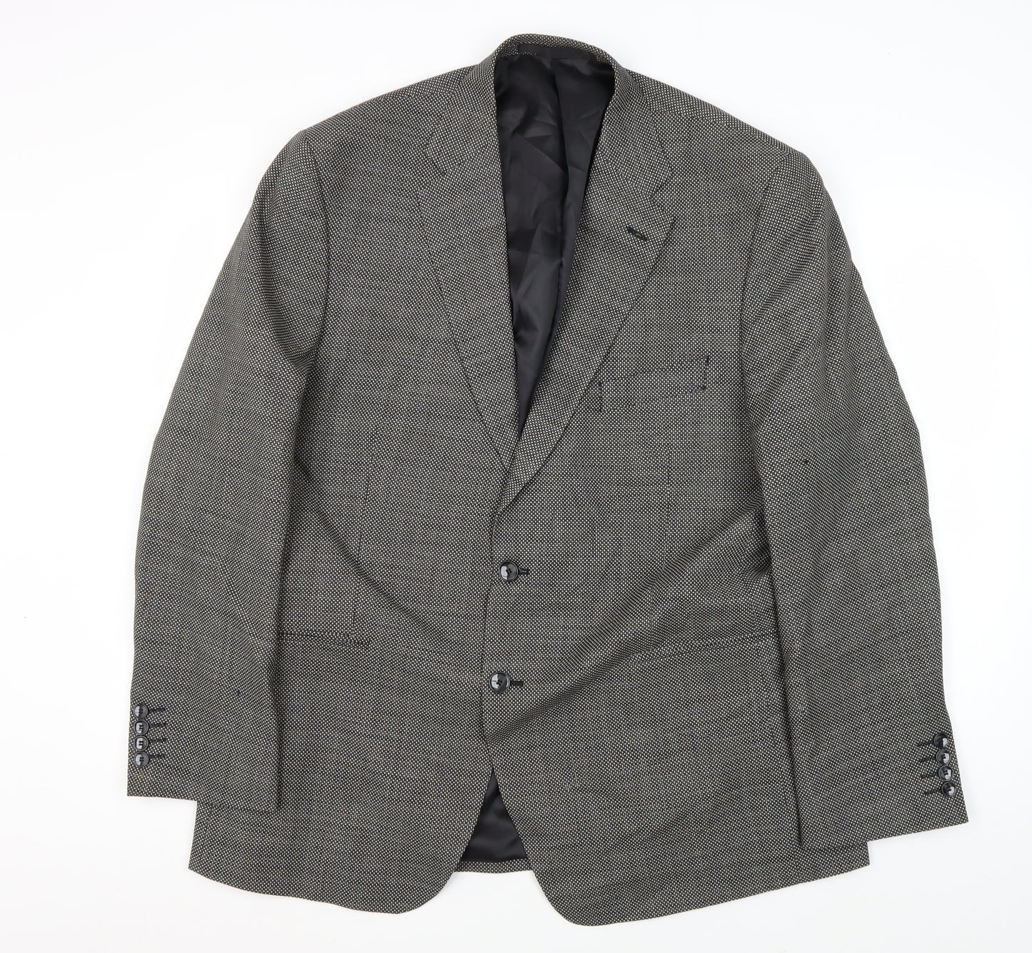 Marks and Spencer Men's Grey Wool Blazer - 44R