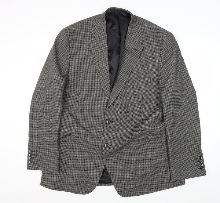 Marks and Spencer Men's Grey Wool Blazer - 44R