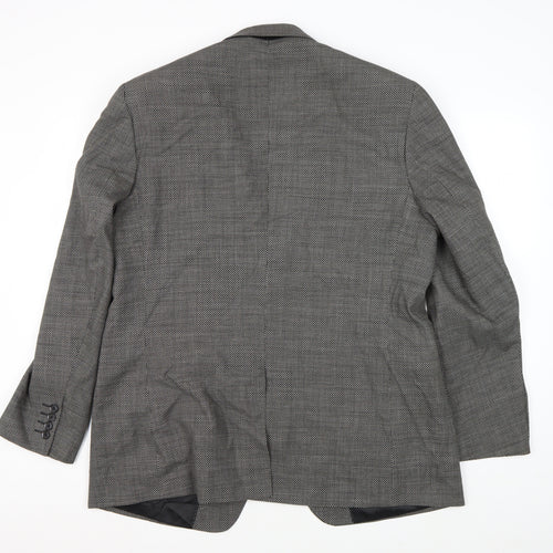 Marks and Spencer Men's Grey Wool Blazer - 44R