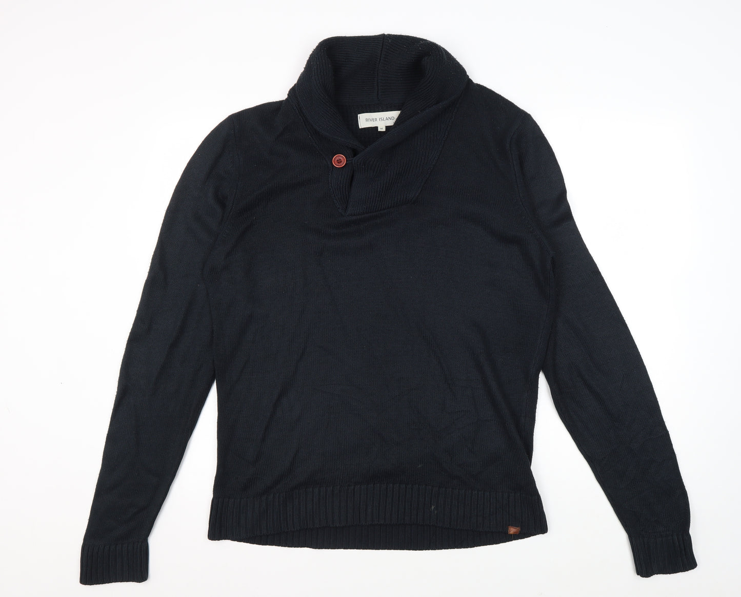 River Island Men's Black Pullover Jumper M