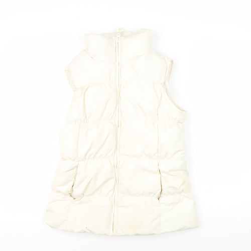 Lands' End Girls White Puffer Jacket 11 Years