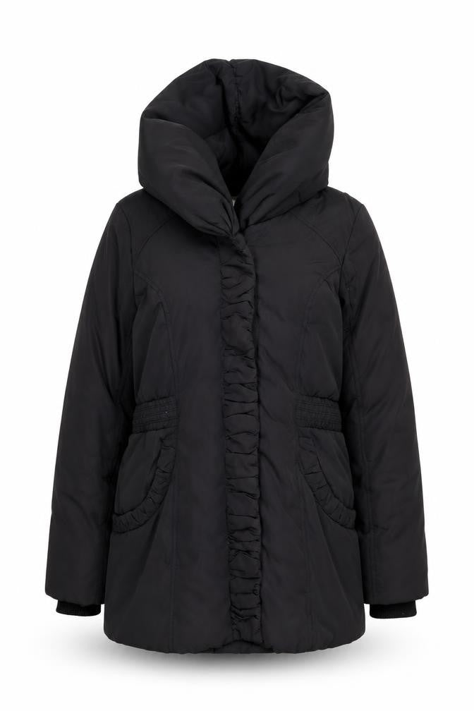 Front view of Monsoon Women's Black Puffer Jacket M Hooded