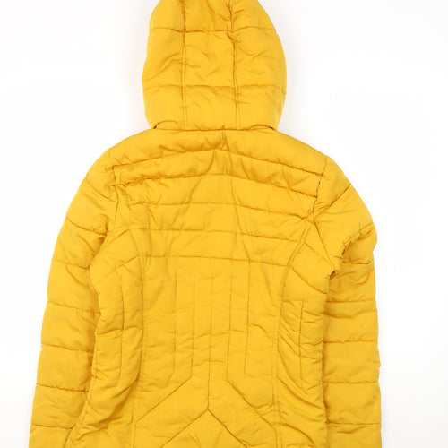New Look Women's Yellow Puffer Jacket Size 6