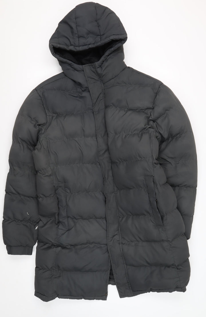 Brave Soul Men's Black Puffer Jacket M Hooded