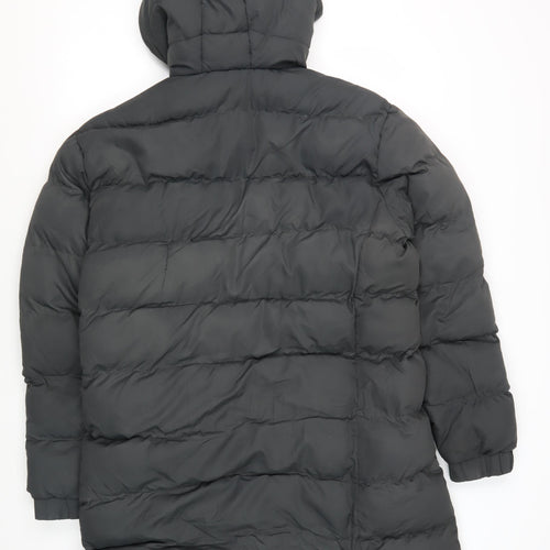 Brave Soul Men's Black Puffer Jacket M Hooded