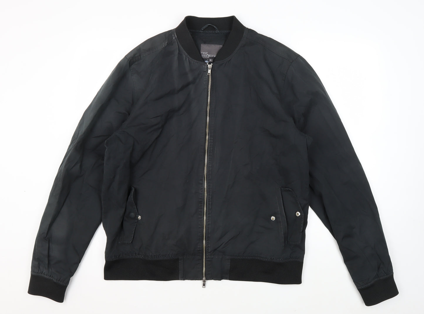 Next Men's Black XL Bomber Jacket, Casual Style