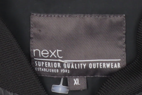 Next Men's Black XL Bomber Jacket, Casual Style