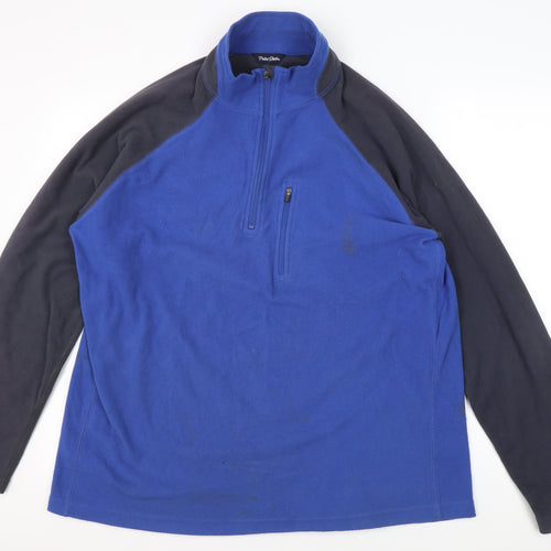 Peter Storm Men's Blue Fleece Henley Sweatshirt L