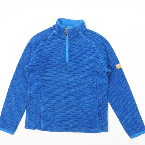 Weird Fish Women's Blue Knit Zip Sweatshirt S
