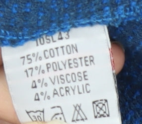 Weird Fish Women's Blue Knit Zip Sweatshirt S