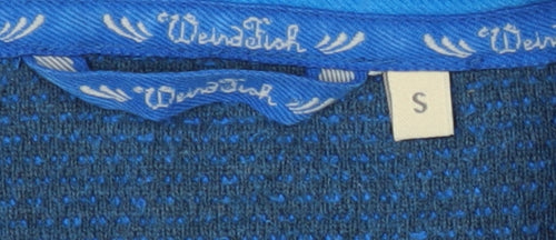 Weird Fish Women's Blue Knit Zip Sweatshirt S