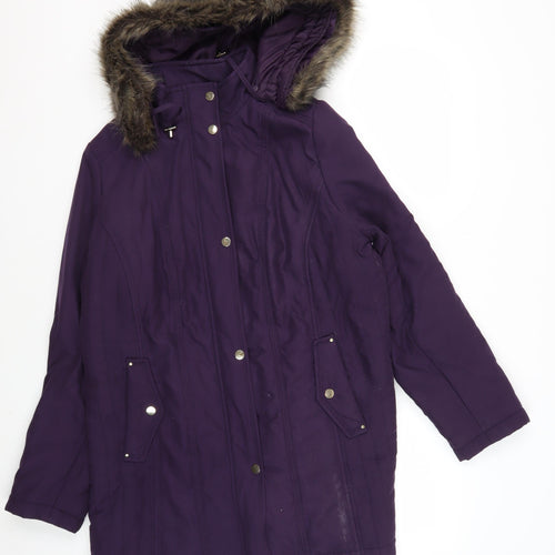 Marks and Spencer Purple Women's Parka Coat UK 14