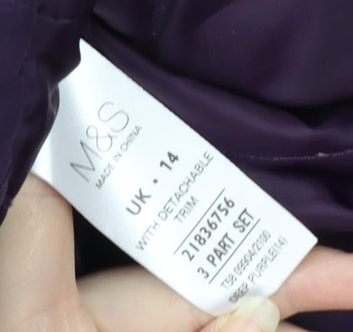 Marks and Spencer Purple Women's Parka Coat UK 14