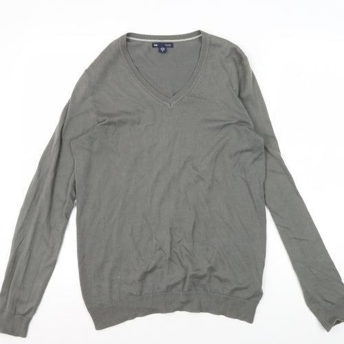 Gap Men's XS Grey V-Neck Pullover Jumper