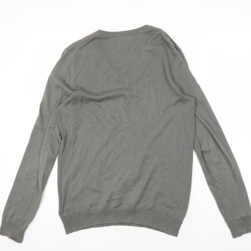 Gap Men's XS Grey V-Neck Pullover Jumper