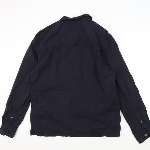 Topman Men's Blue Cotton Zip Jacket Size L