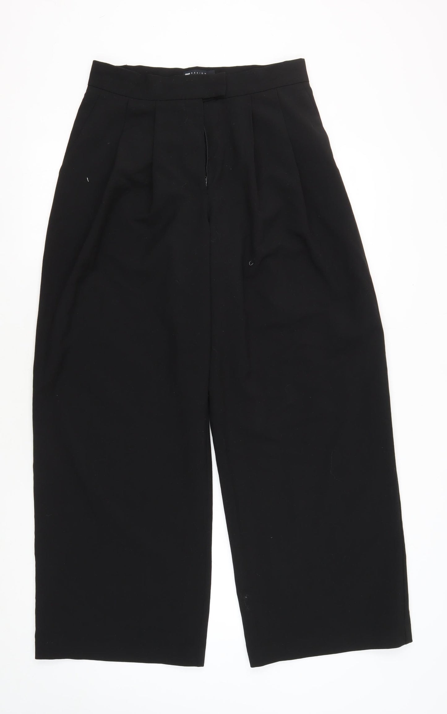 ASOS DESIGN Women's Black Wide-Leg Trousers, Size 10