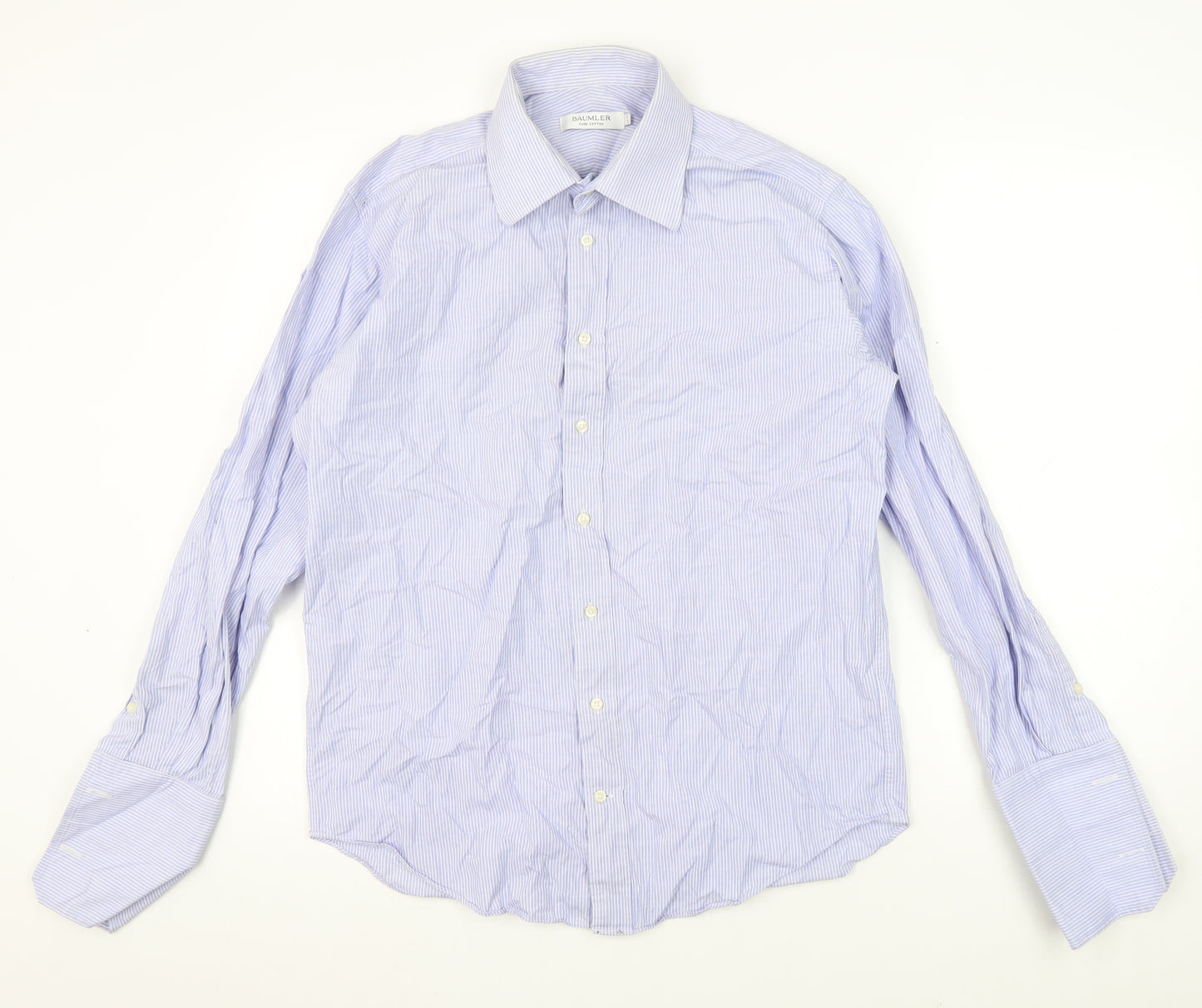 Bäumler Men's Blue Striped Dress Shirt 15.5 Long Sleeve