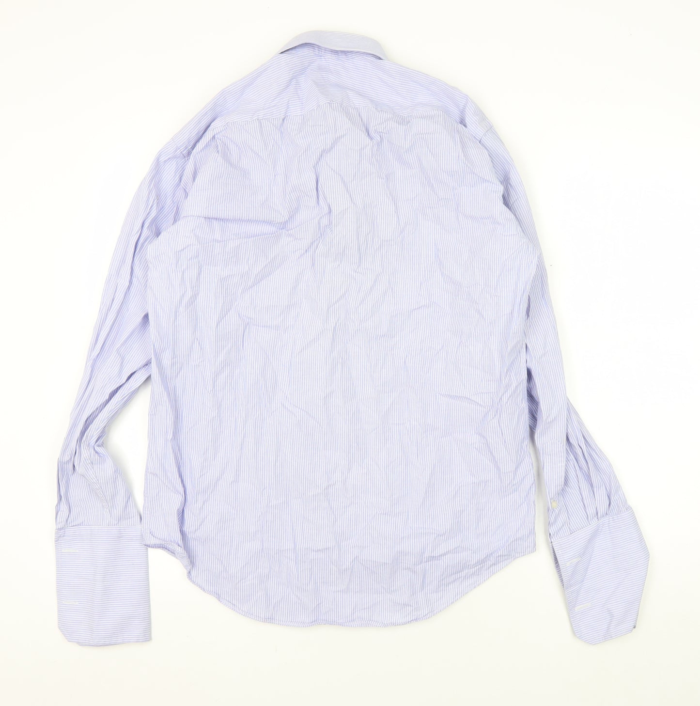 Bäumler Men's Blue Striped Dress Shirt 15.5 Long Sleeve