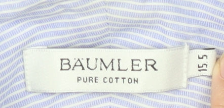 Bäumler Men's Blue Striped Dress Shirt 15.5 Long Sleeve