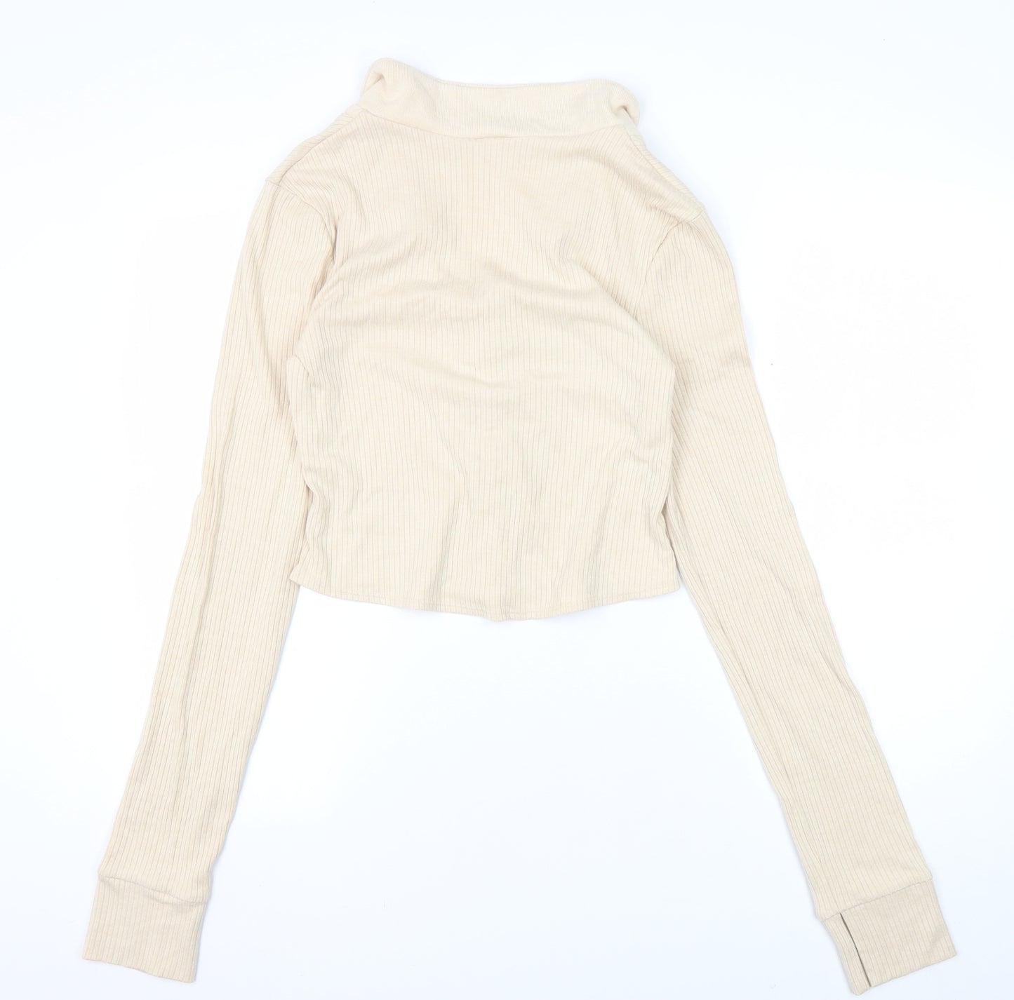 Out From Under Women's Beige XL Cropped Button-Up Top