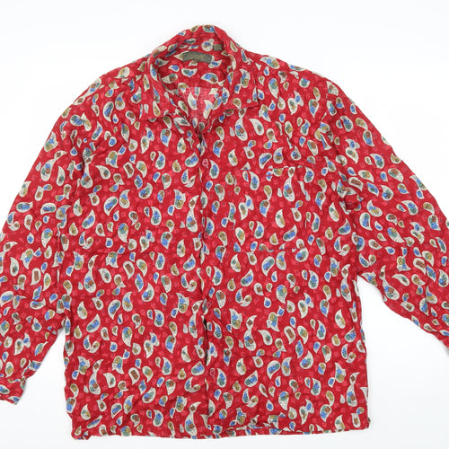 Next Men's Red Paisley Button-Up Shirt L