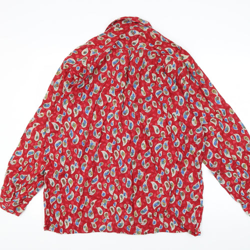 Next Men's Red Paisley Button-Up Shirt L